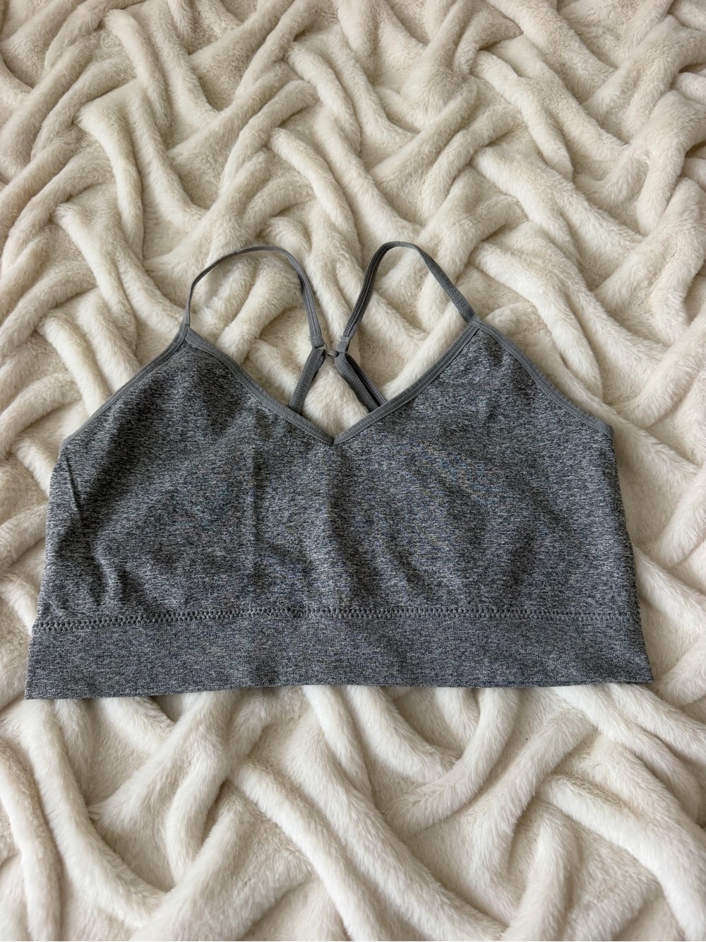 Abound Heathered Grey Seamless Bralette with Crisscross Straps